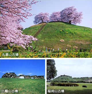 丸墓山古墳,稲荷山古墳,八幡山古墳